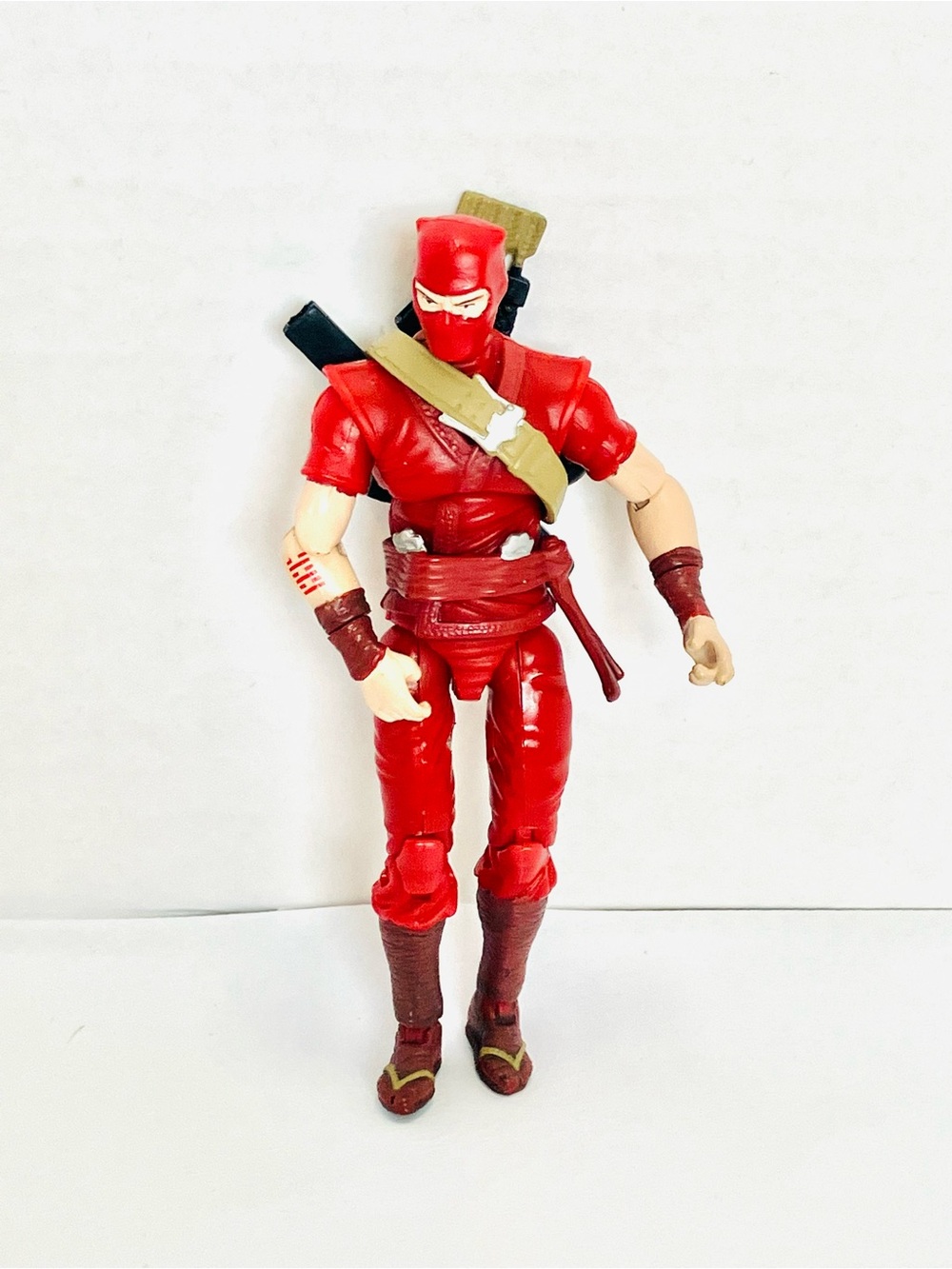 G.I. Joe 25th Cobra Red Ninja Figure Incomplete Read Hasbro V3 4in